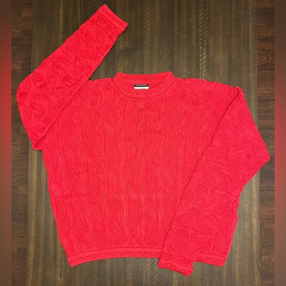 Rare Vintage 100% Authentic Coogi Red/Maroon Sweater Size Large - Picture 1 of 8